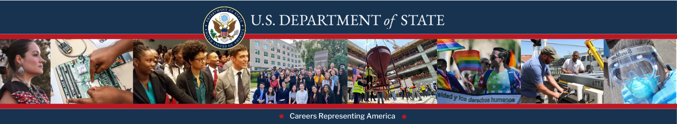 Various photos of diverse employees serving in Washington, D.C. and abroad.